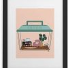 Reptiles & Amphibian Deny Designs | Deny Designs 2021 Framed Art Print Classic Black, 11\" X 14\", Camilleallen Hermit Habitat