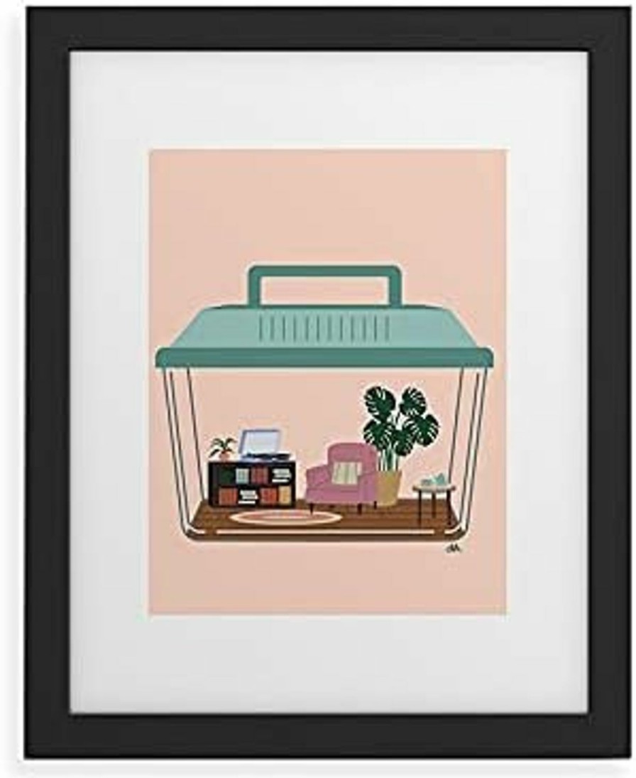 Reptiles & Amphibian Deny Designs | Deny Designs 2021 Framed Art Print Classic Black, 11\" X 14\", Camilleallen Hermit Habitat