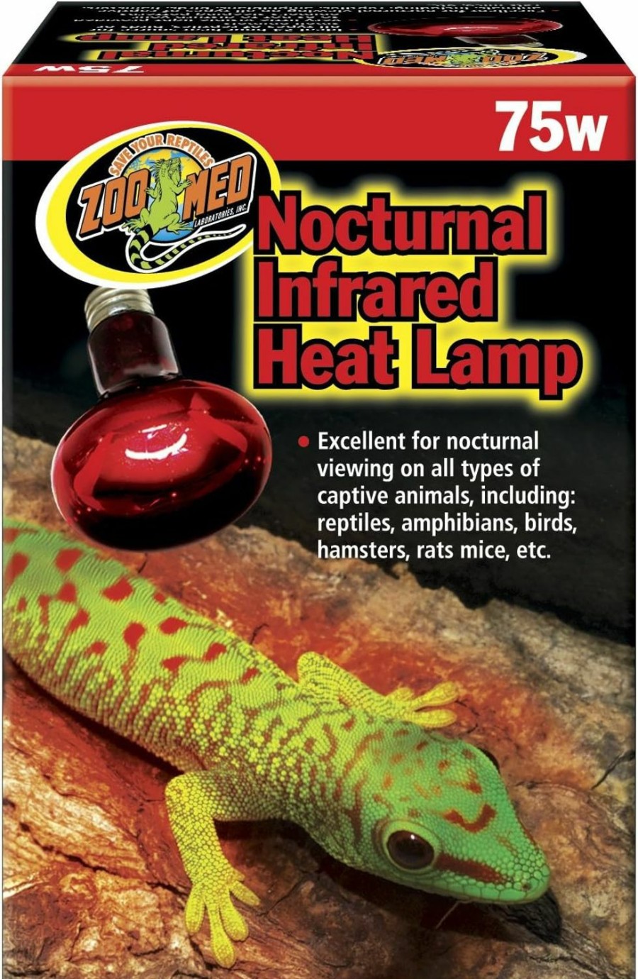 Reptiles & Amphibian Zoo Med | Zoomed Nocturnal Infared Heat Lamp 75W By Zoomed