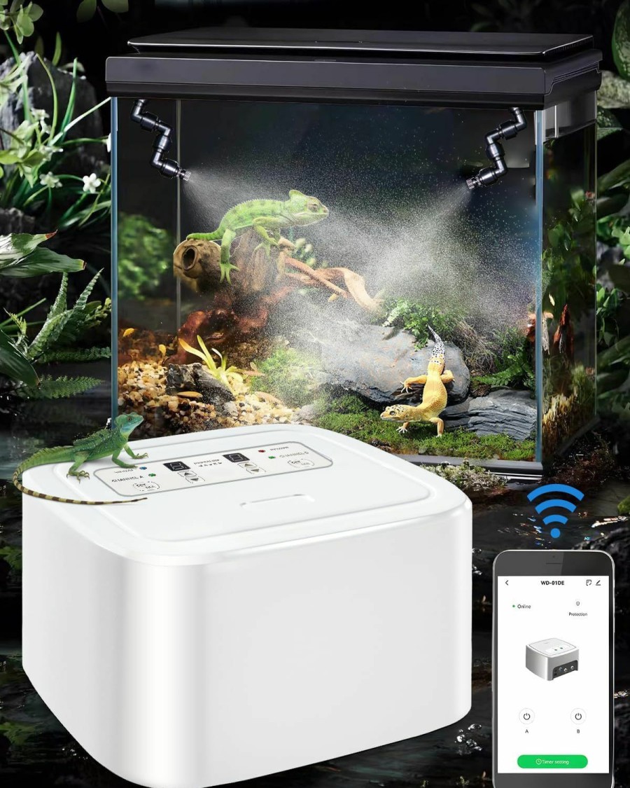 Reptiles & Amphibian Ycxydr | Reptile Humidifiers Smart Misting System, Reptile Mister Automatic With Timer, Terrariums Humidifier With 360 Adjustable Misting Nozzles, Spray Kit For Rainforest Plants Amphibian