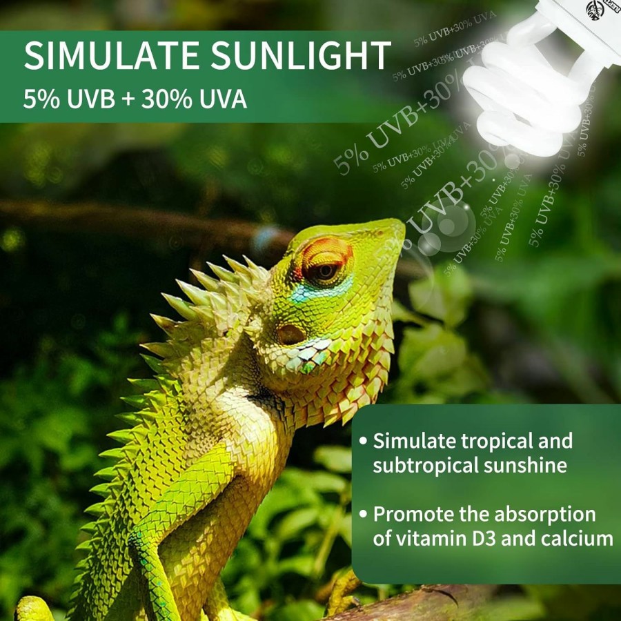 Reptiles & Amphibian REPTI HOME | Repti Home Uva Uvb Reptile Light 15W 10.0,Desert Terrarium Compact Fluorescent Lamp,Uvb Reptile Light Bulb For Snake,Spider,Bearded Dragon