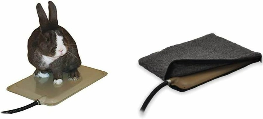 Reptiles & Amphibian K&H Pet Products | K&H Pet Products Outdoor Small Animal Heated Pad For Rabbits And Small Animals Tan 9 X 12 Inches