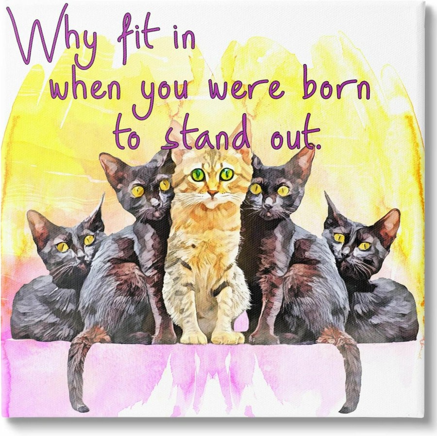 Reptiles & Amphibian Stupell Industries | Stupell Industries Born To Stand Out Cats Pet Phrase Canvas Wall Art, Design By Kim Curinga