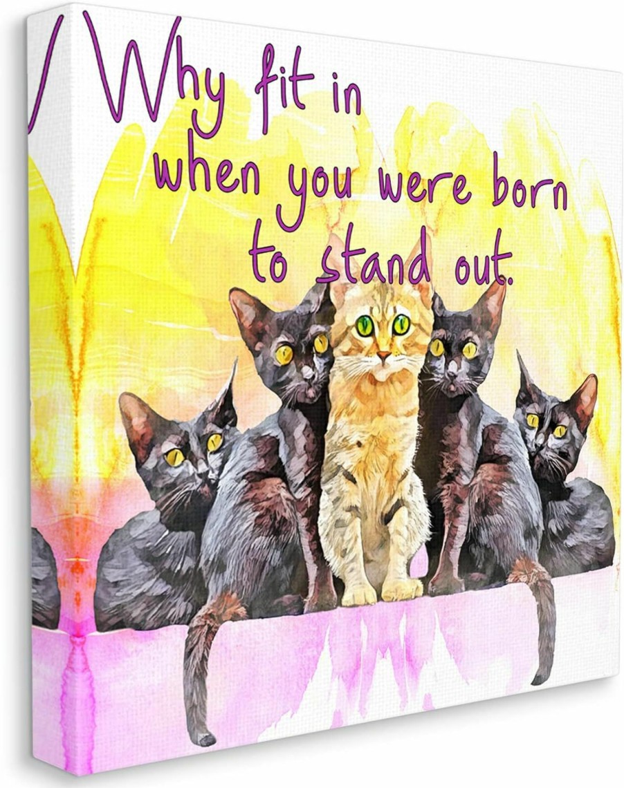 Reptiles & Amphibian Stupell Industries | Stupell Industries Born To Stand Out Cats Pet Phrase Canvas Wall Art, Design By Kim Curinga