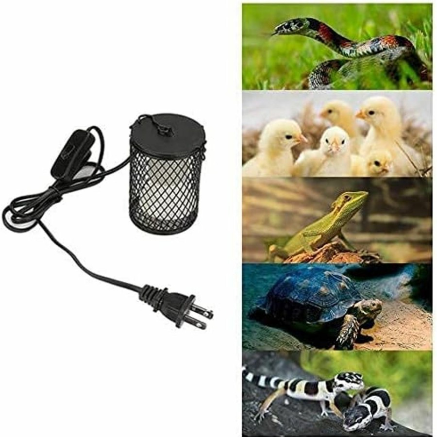 Reptiles & Amphibian Hffheer | Hffheer Heat Lamp For Reptile 100W Infrared Ceramic Heat Emitter White Reptile Emitter Bulb Heater Lamp For Chicken Lizard Pet Brooder Coop Aquarium(Black)