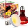 Reptiles & Amphibian Leoterra | Leoterra 75W Reptile Uva Infrared Heat Lamp Red Night Light Bulb (Pack Of 2) For Reptile Terrariums,Turtle Tanks,Bearded Dargon,Lizard,Snakes Night Light Use E26 Base Long Service Life