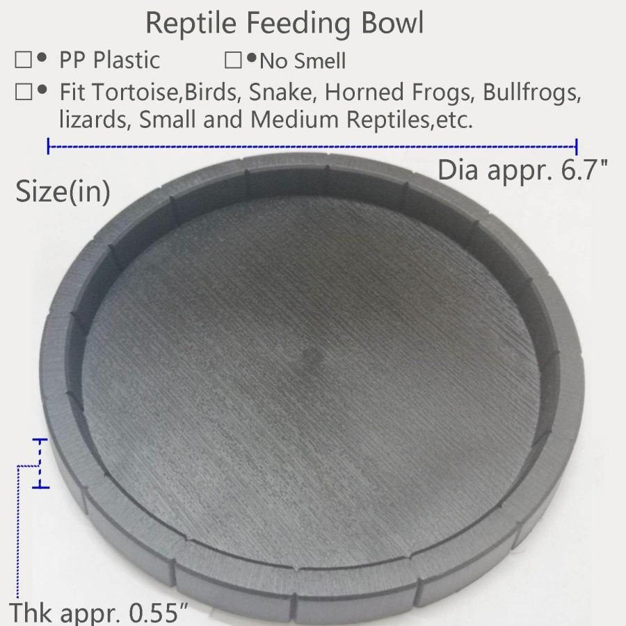 Reptiles & Amphibian Fuongee | Fuongee Reptile Feeding Dish Bowl Food And Water Bowl Tortoise Dish Reptile Tank Decor, Dia 6.7 Inches, Round