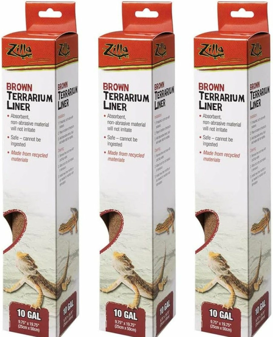 Reptiles & Amphibian Zilla | Zilla Terrarium Liner In Brown [Set Of 3] Size: 10 Gallons