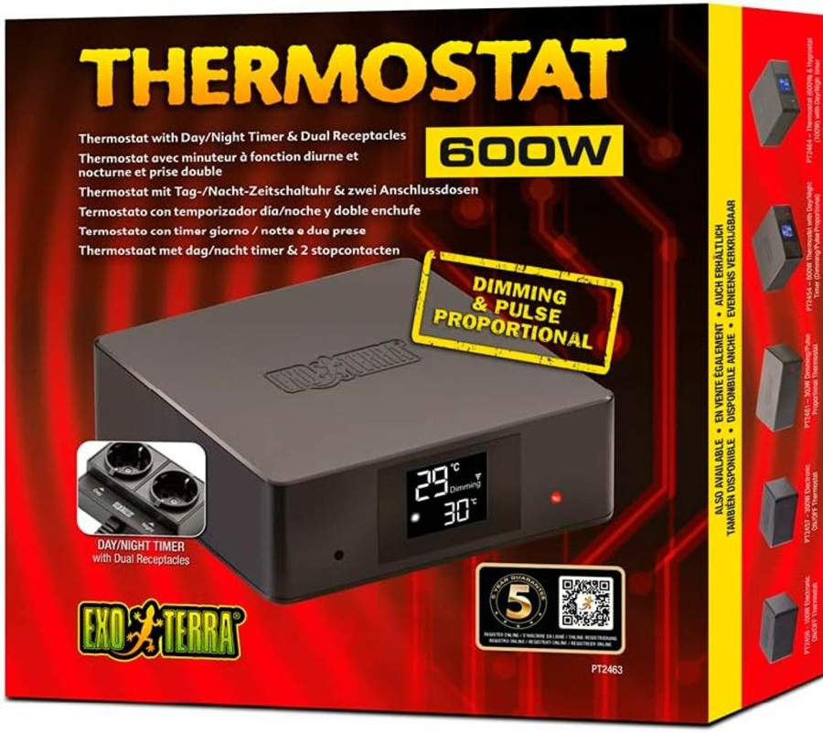 Reptiles & Amphibian Exo Terra | Exo Terra Thermostat For Reptile Terrariums With Day And Night Timer And Dual Receptacles