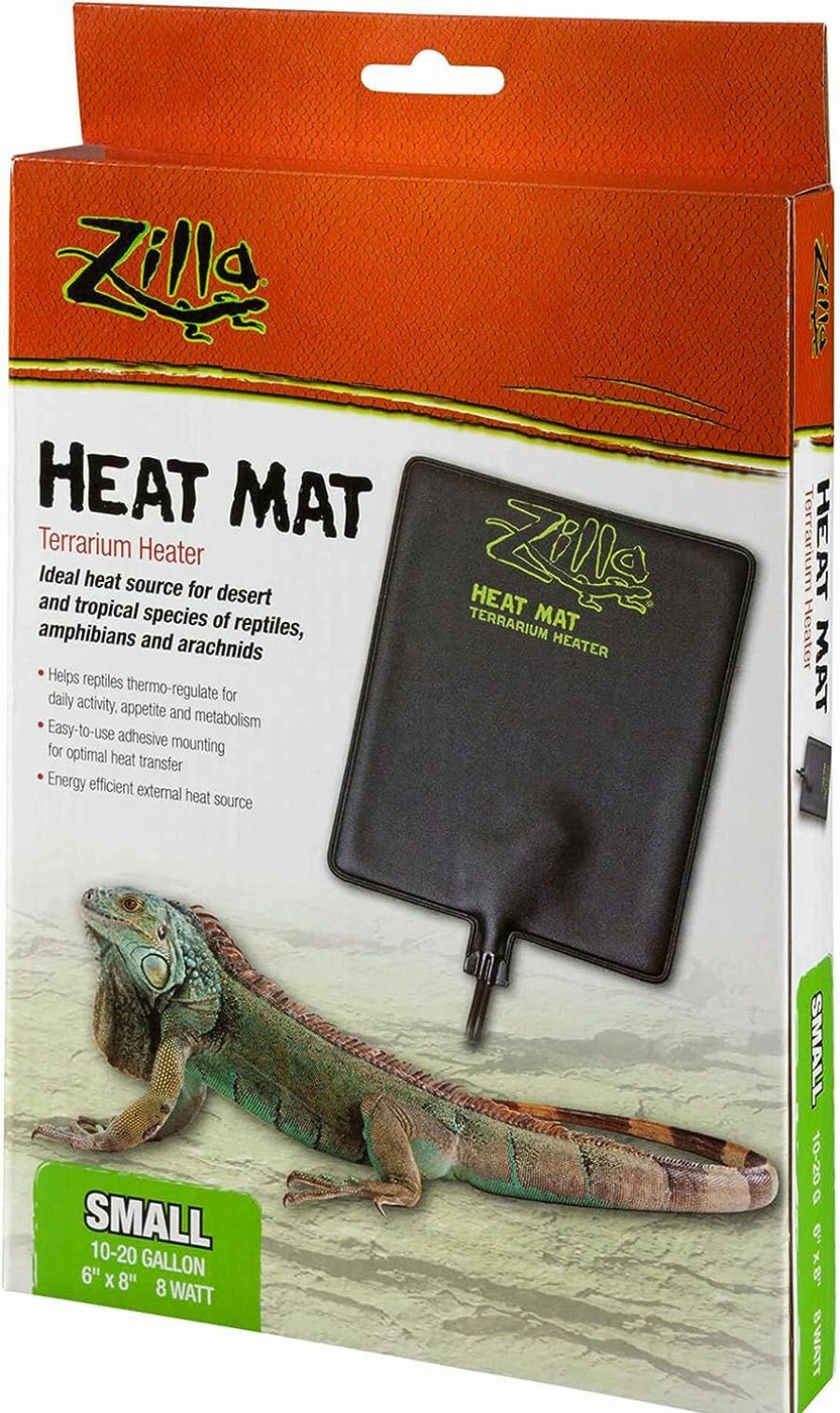 Reptiles & Amphibian Zilla | Zilla Terrarium Heat Mats Black Medium, 30-40 Gallon, 16 Watt