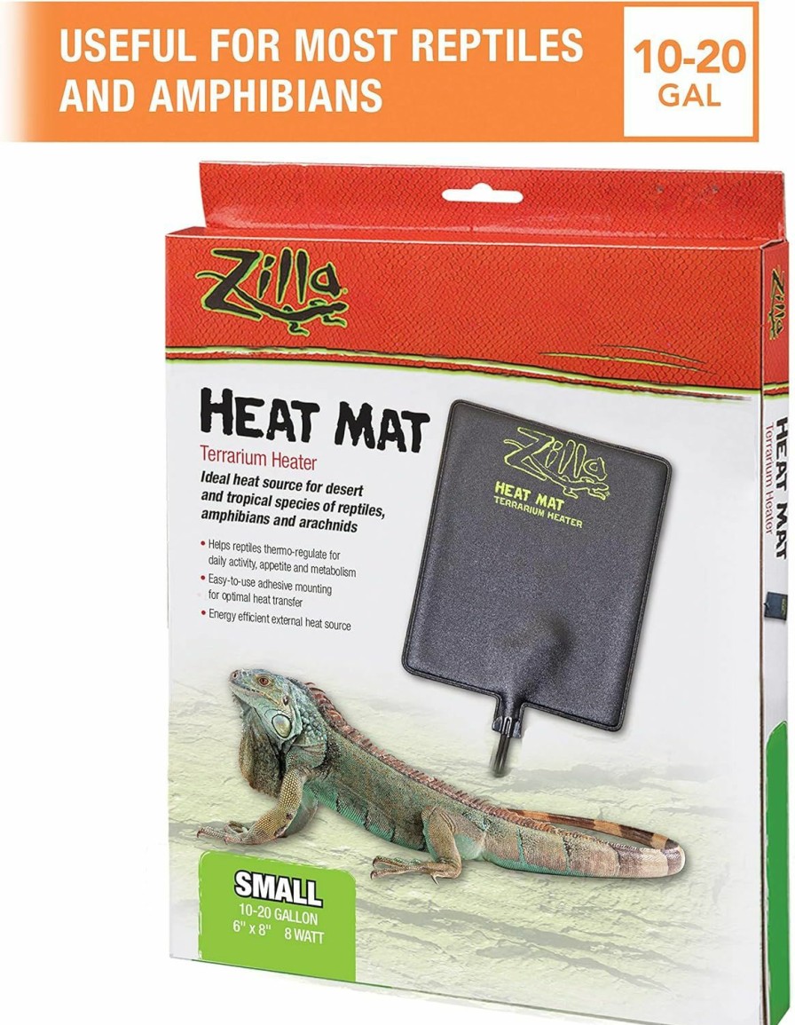 Reptiles & Amphibian Zilla | Zilla Terrarium Heat Mats Black Medium, 30-40 Gallon, 16 Watt