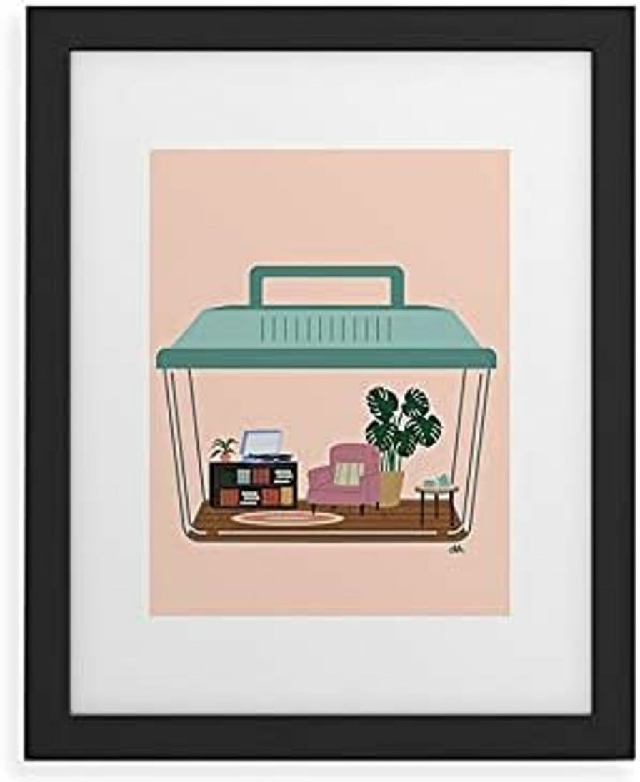 Reptiles & Amphibian Deny Designs | Deny Designs 2021 Framed Art Print Modern Black, 13\" X 19\", Camilleallen Hermit Habitat