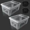 Reptiles & Amphibian Hamiledyi | Reptile Small Snake Feeding Box Lizard Tarantula Habitat Cage Hatching Container Transparent Portable Plastic Mini Pet Houses For Scorpion Spider Frog