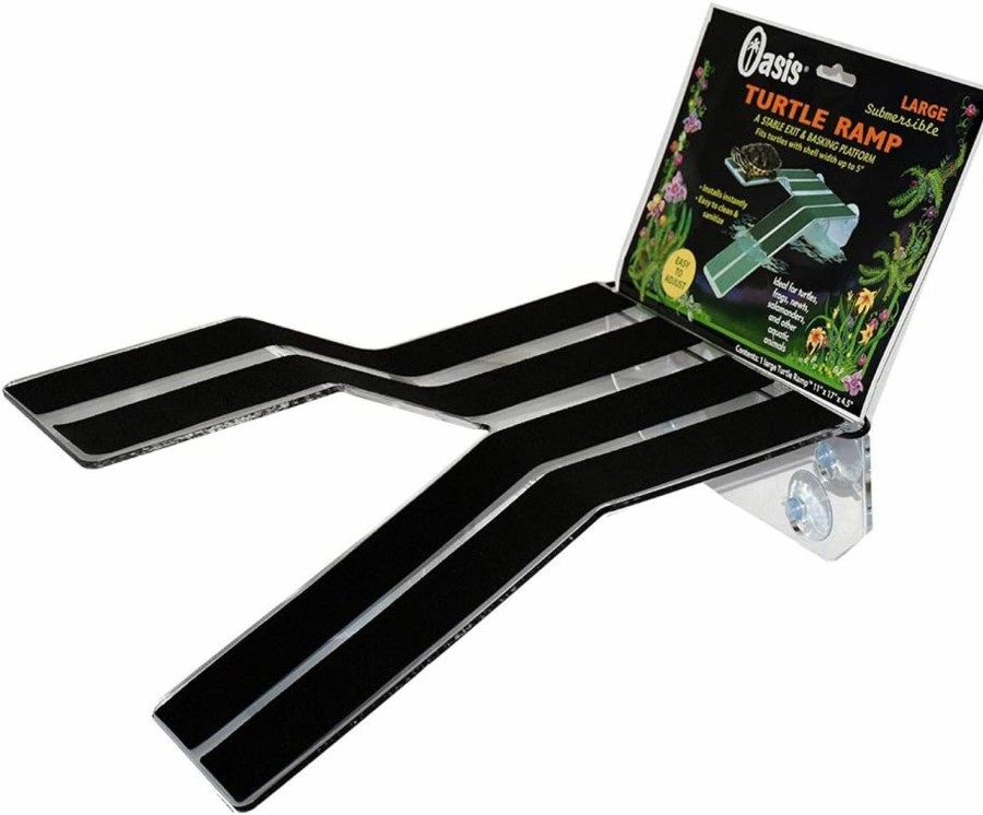 Reptiles & Amphibian OASIS | Oasis #64226 Turtle Ramp - Large 16-Inch By 11-Inch By 4-1/2-Inch, Black