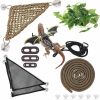 Reptiles & Amphibian Hamiledyi | Hamiledyi Bearded Dragon Tank Accessories Lizard Hammock Climbing Jungle Vines Adjustable Leash Bat Wings Flexible Reptile Leaves With Suction Cups Reptile Habitat Decor For Gecko,Snakes,Chameleon