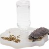 Reptiles & Amphibian Aufeeky | Aufeeky 2 In 1 Reptile Water Dish & Food Dish With Bottle, Automatic Refilling Water Bowl For Tortoise Hermit Crab Turtle Bearded Dragon Lizard Gecko Frog, Large Reptiles Feeding Dispenser(Blue)