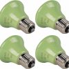 Reptiles & Amphibian WUHOSTAM | Wuhostam 100W Mini Reptile Heat Lamp Bulb 4 Pack, Pet Infrared Ceramic Heat Emitter For Amphibian, Brooder Coop, Aquarium, Lizard, Lambs, Snake, No Light, Green