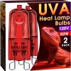 Reptiles & Amphibian Briignite | Briignite G9 Infrared Heat Lamp Bulbs For Reptile, Mini Reptile Light, Dimmable Night Red Uva Reptile Heat Lamp, 2 Pin Base Mini Heat Bulbs 50W, Bearded Dragon Turtle Lizard, 2Pack