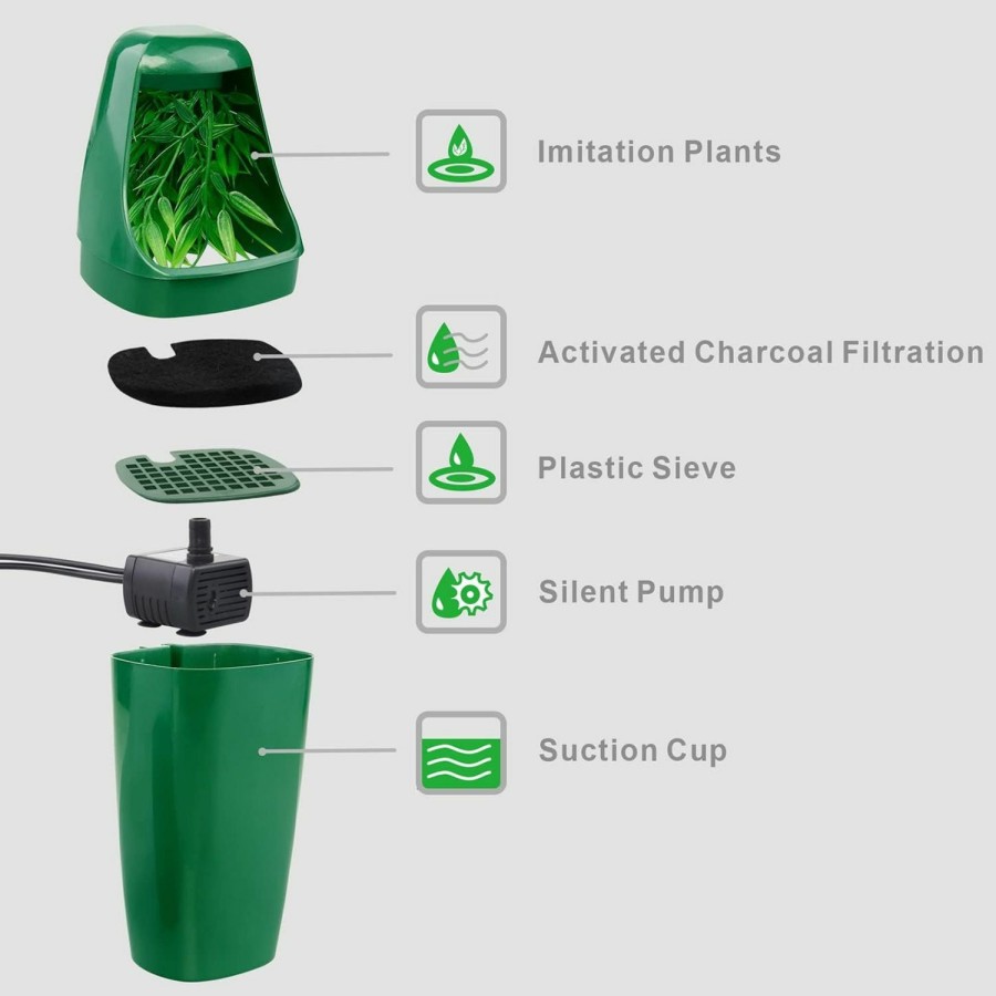 Reptiles & Amphibian Aiicioo | Aiicioo Reptile Drinking Foutain Water Dripper - Bearded Dragon Chamaeleon Water Dispenser