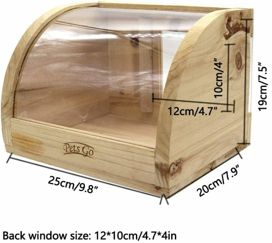 Reptiles & Amphibian OMEM | Omem Solid Wood Reptile Terrarium Chinchillas Hamster Bath House Lizard Turtle Sector Breeding Box Pet Supplies