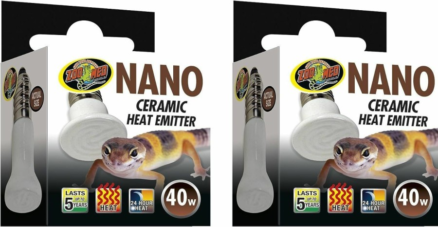 Reptiles & Amphibian Zoo Med | Zoo Med (2 Pack) Labs 40W Nano Ceramic Heat Emitter