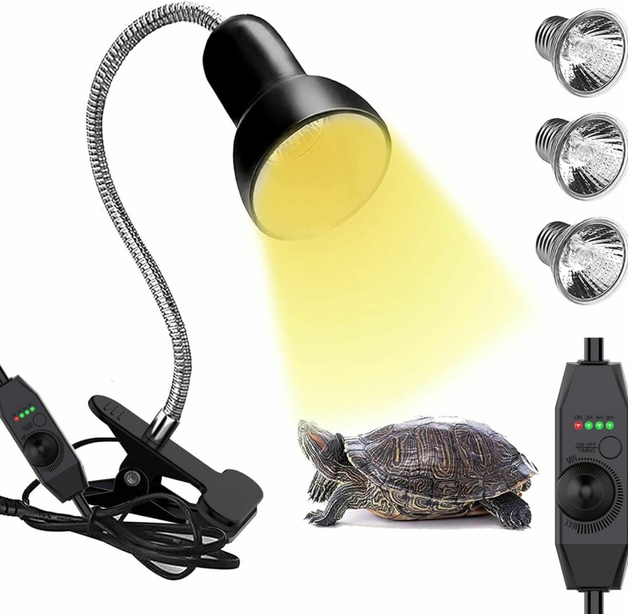 Reptiles & Amphibian Smiletag | Smiletag Reptile Heat Lamp, Turtle Tank Light, Tortoise Heat Lamp, Uva Uvb Reptile Light, Turtle Basking Light, Heating Lamp For Reptiles With Bulbs(25W+50W)