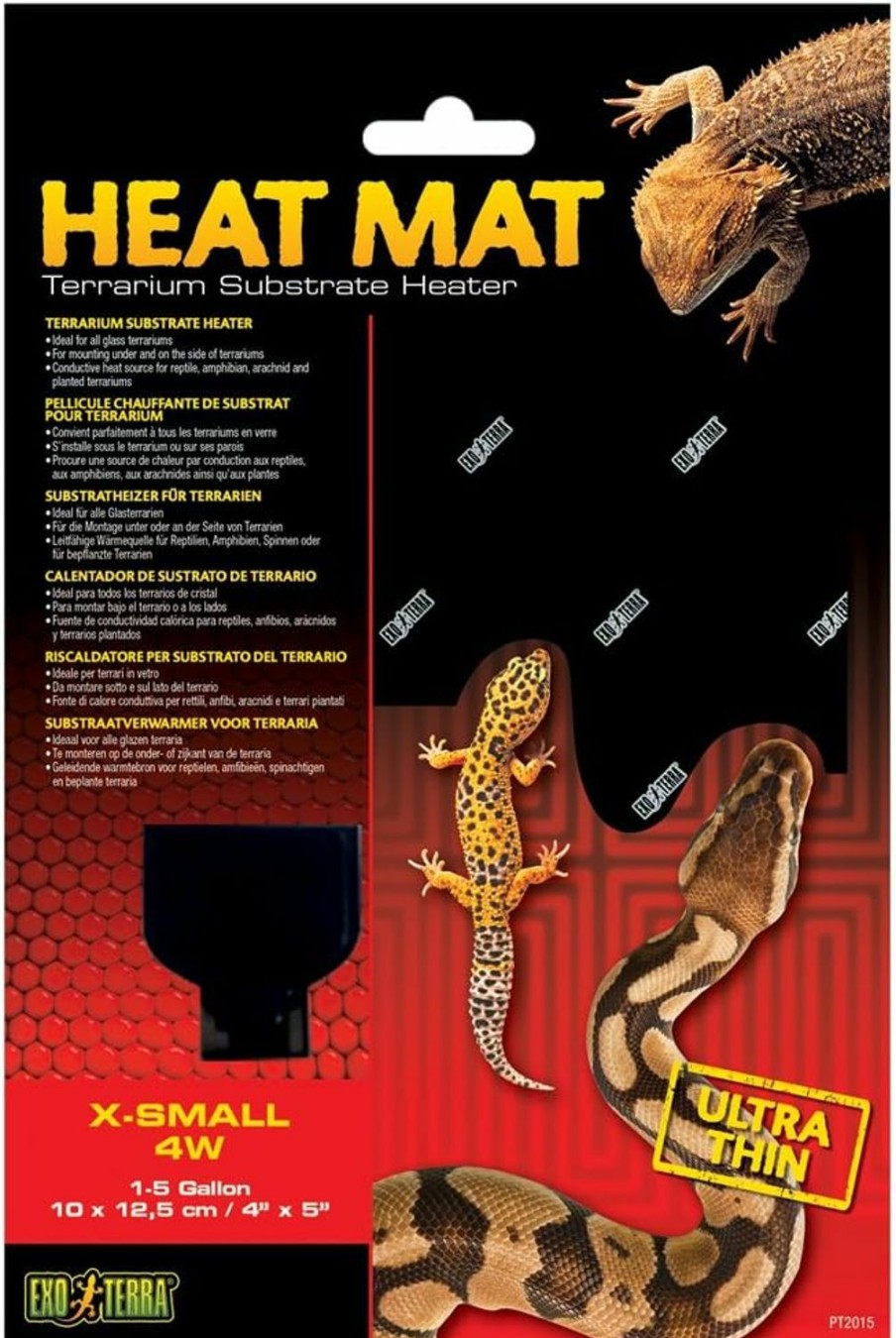 Reptiles & Amphibian Exo Terra | Exo Terra Heat Mat, Reptile Terrarium Substrate Heater, 25 Watt, Large