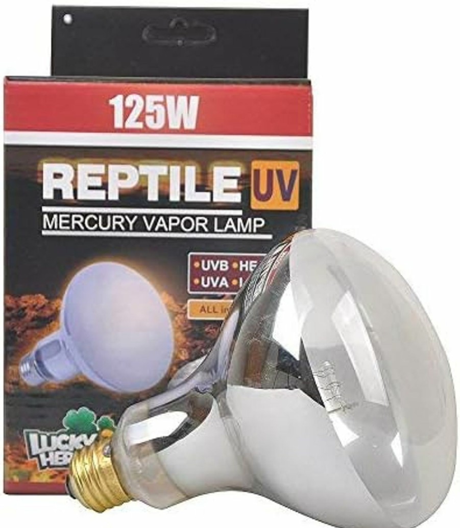 Reptiles & Amphibian LUCKY HERP | Lucky Herp Reptile Uva Uvb Mercury Vapor Bulb Lamp,Screw Thread,125 Watt (Coated)