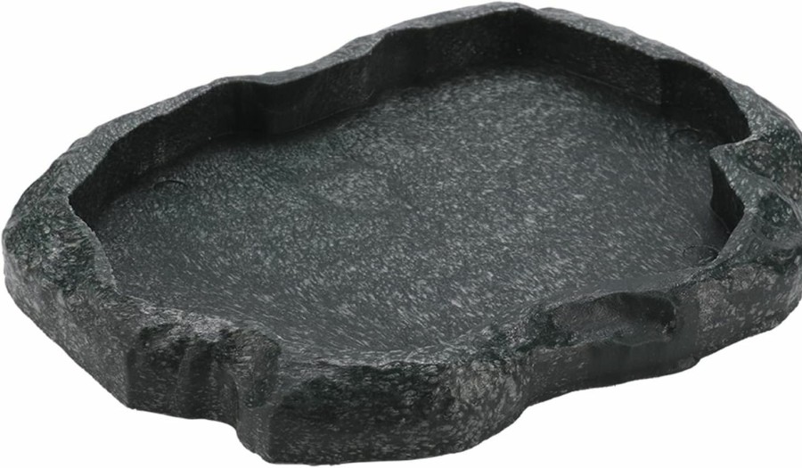 Reptiles & Amphibian AYNEFY | Aynefy Reptile Food Water Rock Bowls,Resin Reptile Feeder Lizard Worm Feeding Dish Amphibian Feeder Bowl Terrarium Decor For Bearded Dragons Chameleon Leopard Gecko Frog Snake(Emerald Black)