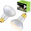 Reptiles & Amphibian FIVEAGE | Fiveage 100W Sun Basking Spot Lamp Uva Glass Reptile Heat Bulb Soft White Light For Reptile & Amphibian - 2 Pack