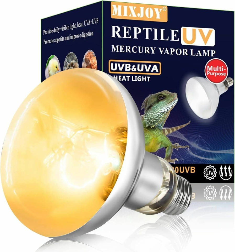 Reptiles & Amphibian MIXJOY | Mixjoy 100W Reptile Heat Lamp Bulb Full Spectrum Uva Uvb Sun Light For Reptile And Amphibian Use