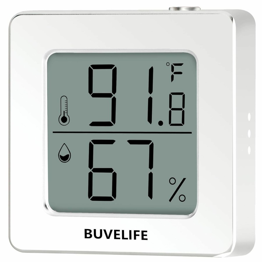 Reptiles & Amphibian Buvelife | Buvelife Reptile Terrarium Mini Thermometer Hygrometer Digital Display Pet Rearing Box Reptiles Tank Thermometer Hygrometer With Double Sided Tape (Black)