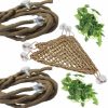 Reptiles & Amphibian PINVNBY | Pinvnby Bearded Dragon Tank Accessories Hermit Crab Climbing Toys Leopard Gecko Hammock Lizard Lounger Vines Flexible Leaves Habitat Decor(8Pcs)