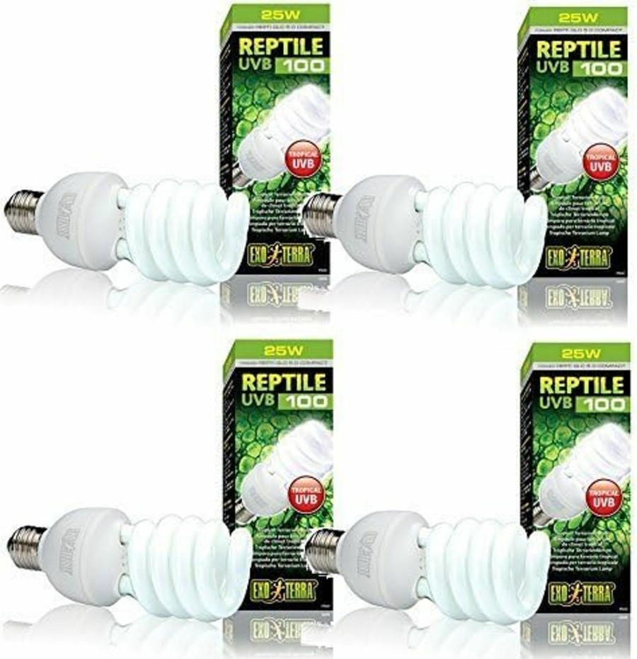 Reptiles & Amphibian Exo Terra | Exo Terra Repti-Glo 5.0 Compact Fluorescent Tropical Terrarium Lamps, 26-Watt (4 Pack)