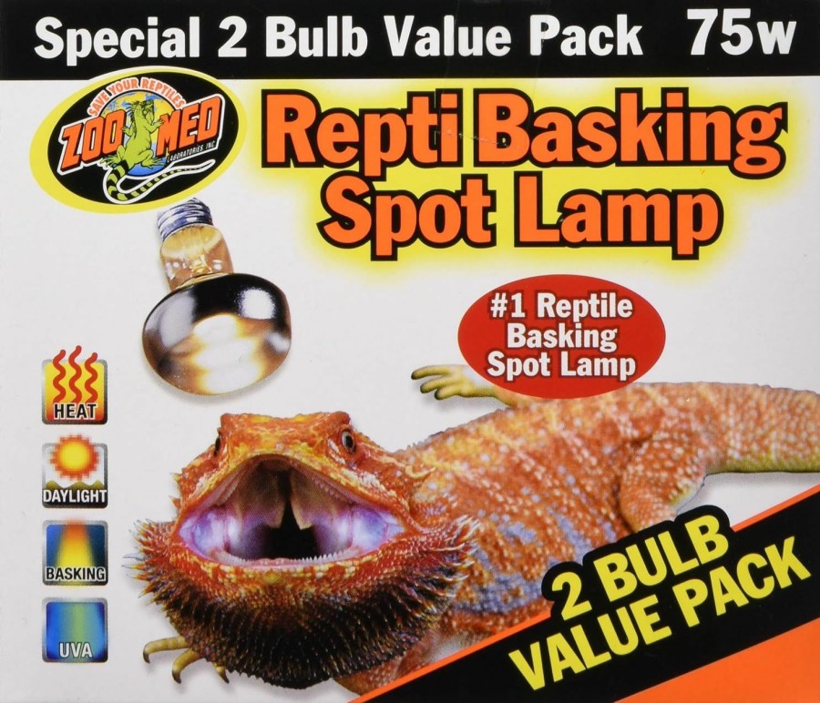 Reptiles & Amphibian Zoo Med | Zoo Med Repti Basking Spot Lamp Value Pack, 75 Watts