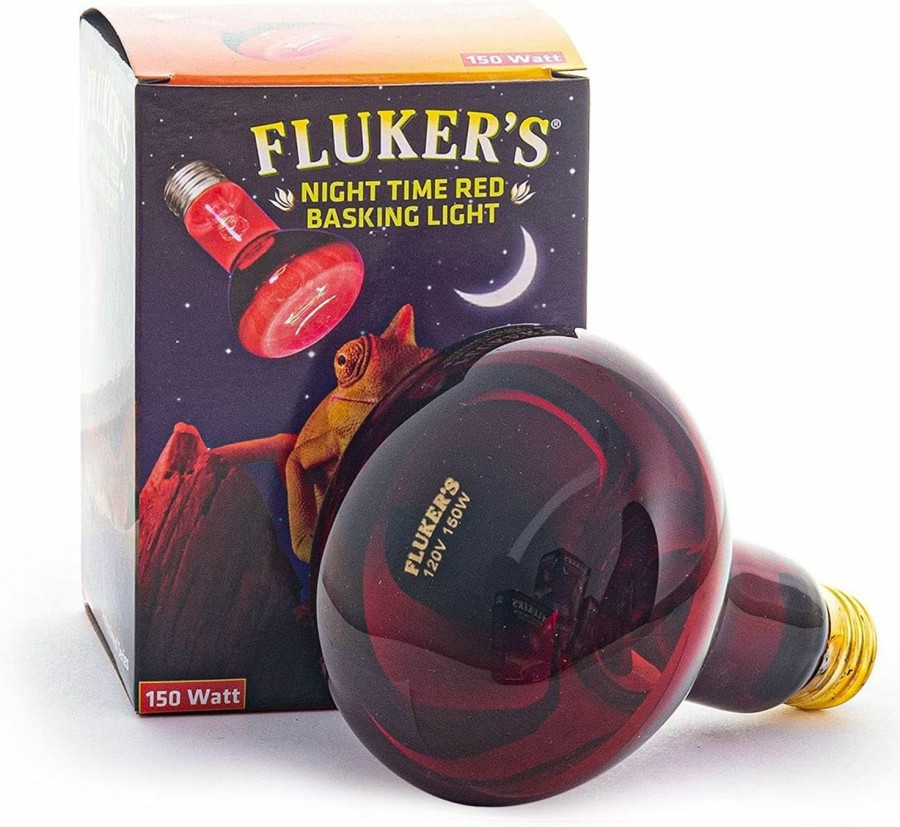 Reptiles & Amphibian Fluker's | Fluker'S Night Time Red Basking Spotlight, Infrared Heat Lamp For Reptiles, 50 Watt