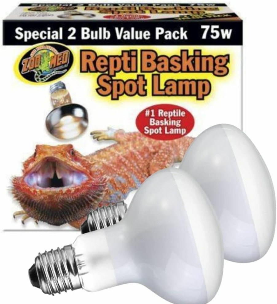 Reptiles & Amphibian DBDPet | Dbdpet Zoomed Reptile Basking Spot Lamp 75 Watts (2 Per Pack) - Includes Attached Pro-Tip Guide… (1)