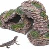 Reptiles & Amphibian Junniu | Junniu Reptile Shale Scape Step Ledge Ramps Aquarium Decor Basking Platforms Hide Cave Rock For Leopard Gecko Turtle Newts Arboreal Herps Bearded Dragon Lizards, 12.4In Large Resin