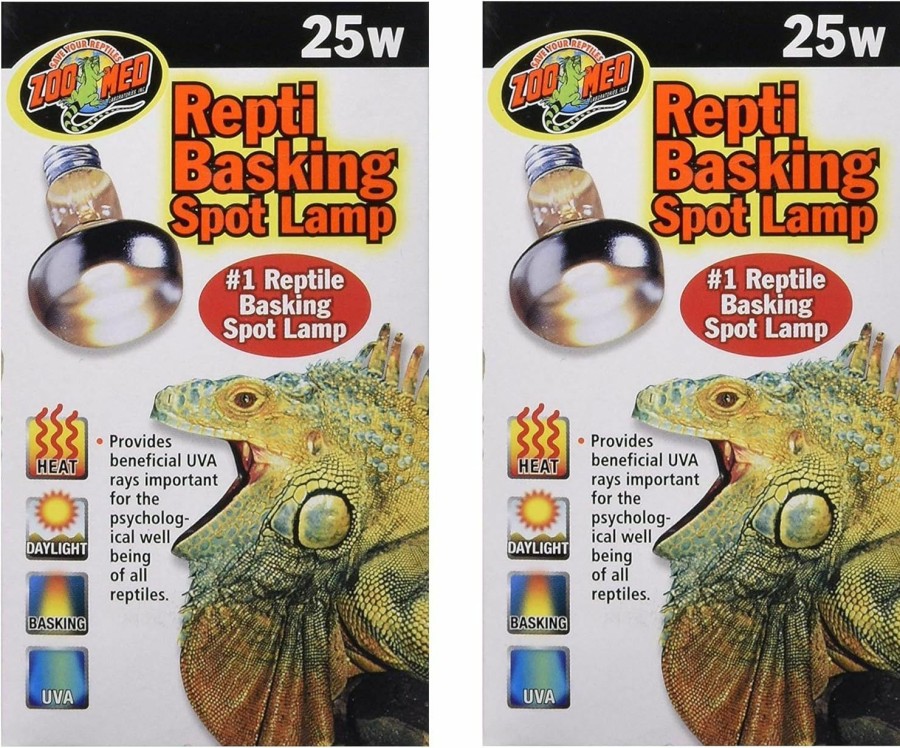 Reptiles & Amphibian Zoo Med | Zoo Med 2 Pack Of Repti Basking Spot Lamps, 25 Watt