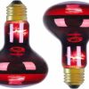 Reptiles & Amphibian LEDESIGN | Infrared Heat Lamp Basking Spot Light Bulb,Ledesign 75 Watt Red Heat Lamp Bulbs For Reptiles And Amphibian Use, 2 Packs (Red)