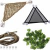 Reptiles & Amphibian PINVNBY | Pinvnby Hammock For Bearded Dragon,Reptile Habitat Lounger Lizard Natural Seagrass Fibers Hammock Jungle Bendable Vines Leaves Tank Decor For Chameleon Hermit Crabs Gecko Snakes(4Pcs)