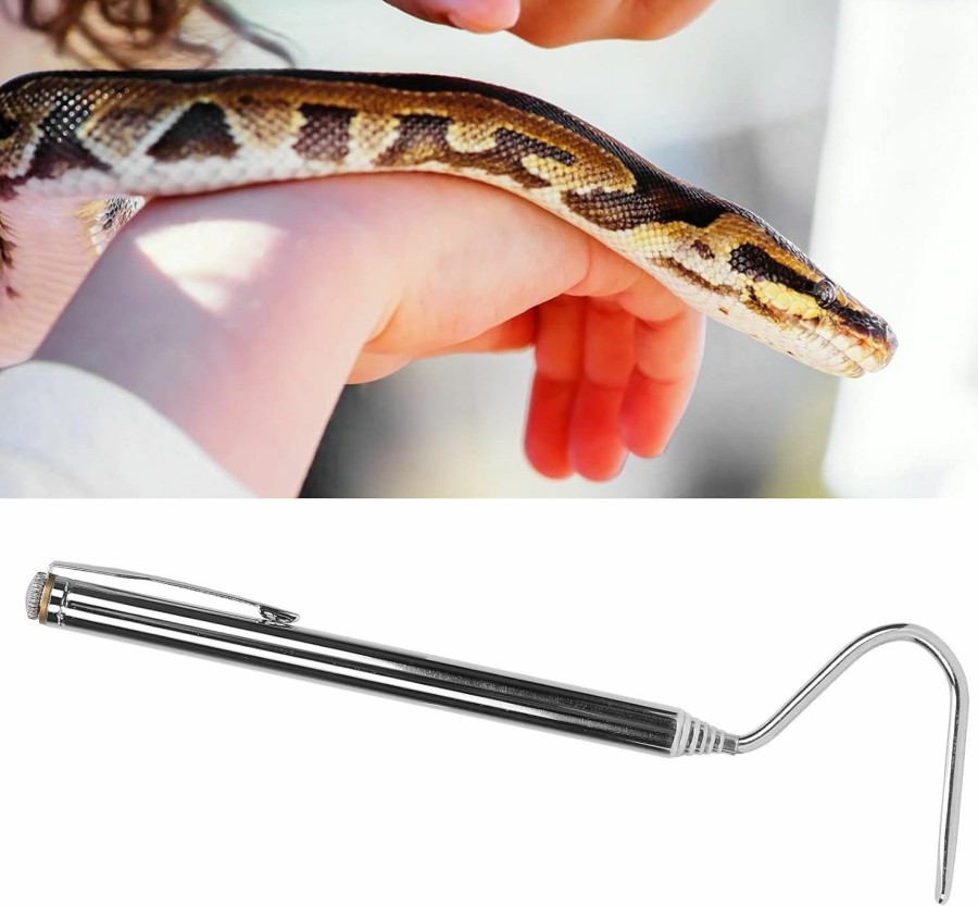 Reptiles & Amphibian HERCHR | Collapsible Snake Hook 27\" Stainless Steel Extensible Snake Catcher Capture Hook Snake Shaft Retractable Reptile Hook