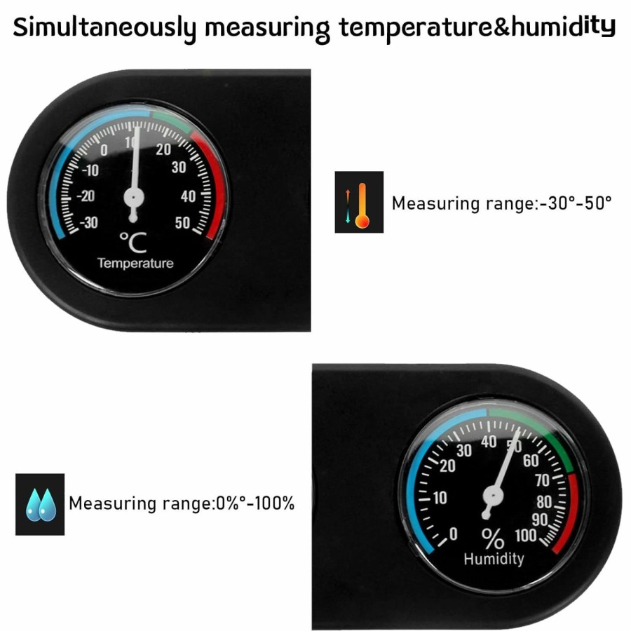 Reptiles & Amphibian Hamiledyi | Hamiledyi Reptile Thermometer Hygrometer Dual Gauges Temperature And Humidity Monitor For Turtle Rearing Box Reptile Terrarium Tank