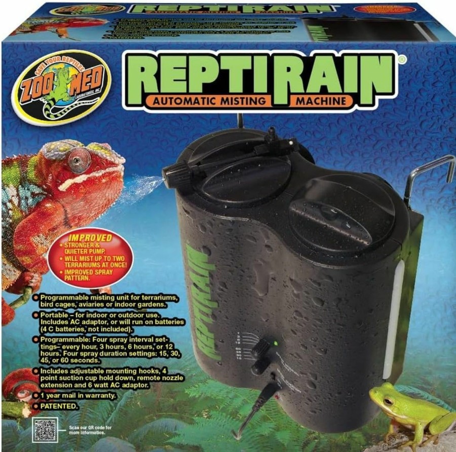 Reptiles & Amphibian Zoo Med | Zoo Med Reptirain Automatic Habitat Mister, 12\" L X 11.5\" W X 5.5\" H