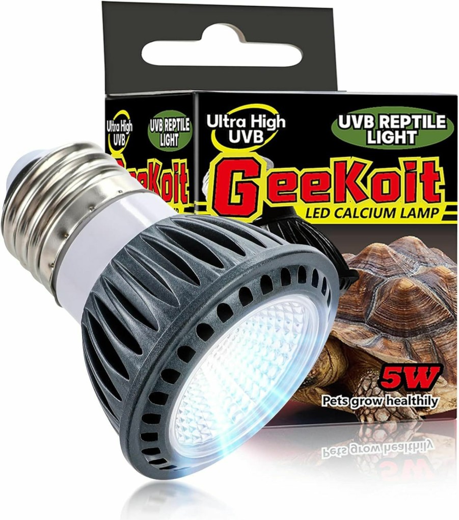 Reptiles & Amphibian GeeKoit | Geekoit Premium High-Intensity Uvb Reptile Light For Optimal Calcium Metabolism,5-Watt 10.0 Desert Uvb Light Ideal For Desert-Dwelling Reptiles Bearded Dragons Tortoises (Desert 10.0 Uvb)