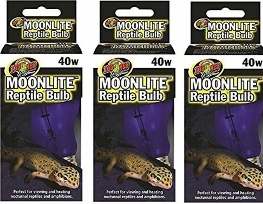 Reptiles & Amphibian Zoo Med | (3 Pack) Zoo Med Moonlight 40 Watt Reptile Bulbs