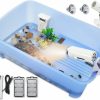 Reptiles & Amphibian Bluecoco | Bluecoco 21.1\" X 13.6\" X 8.3\" Big Turtle Tank Kit: Complete Habitat With Filter, Heat Lamp, Platform, Uv Basking Light, Water Pump, Suitable For Turtles, Frogs, Hermit Crabs