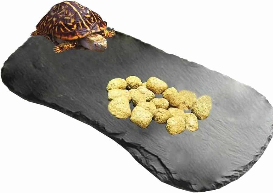 Reptiles & Amphibian Tfwadmx | Tfwadmx Reptile Basking Platform,Tortoise Rock Plate Feeding Food Bowl Dish Feeding Slate Turtle Bathing Resting Platform For Lizard Gecko Bearded Dragon Chameleon Snake Frog