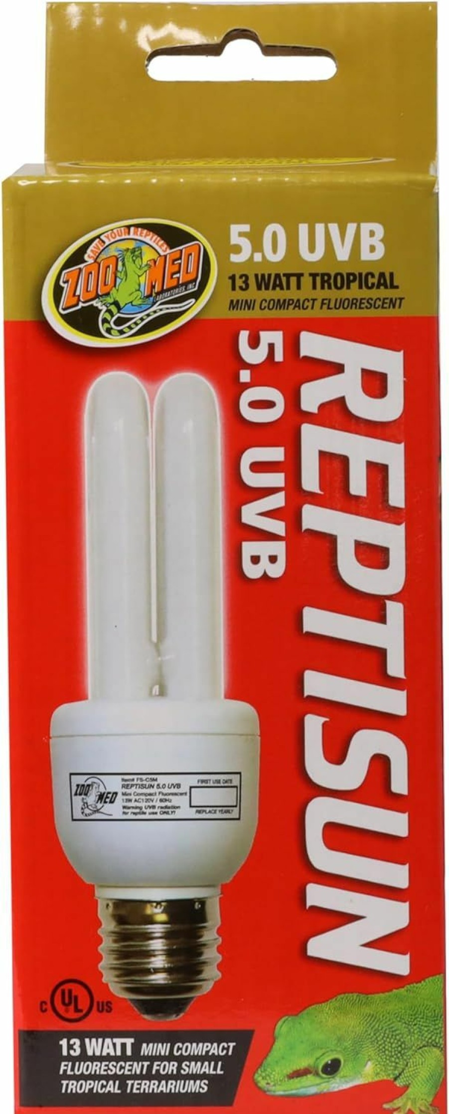 Reptiles & Amphibian Zoo Med | Zoo Med Reptisun 5.0 Mini Compact Fluorescent Lamp, 13 Watts