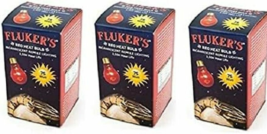 Reptiles & Amphibian Fluker's | Fluker'S (3 Pack) Red Heat Bulbs For Reptiles 75 Watt